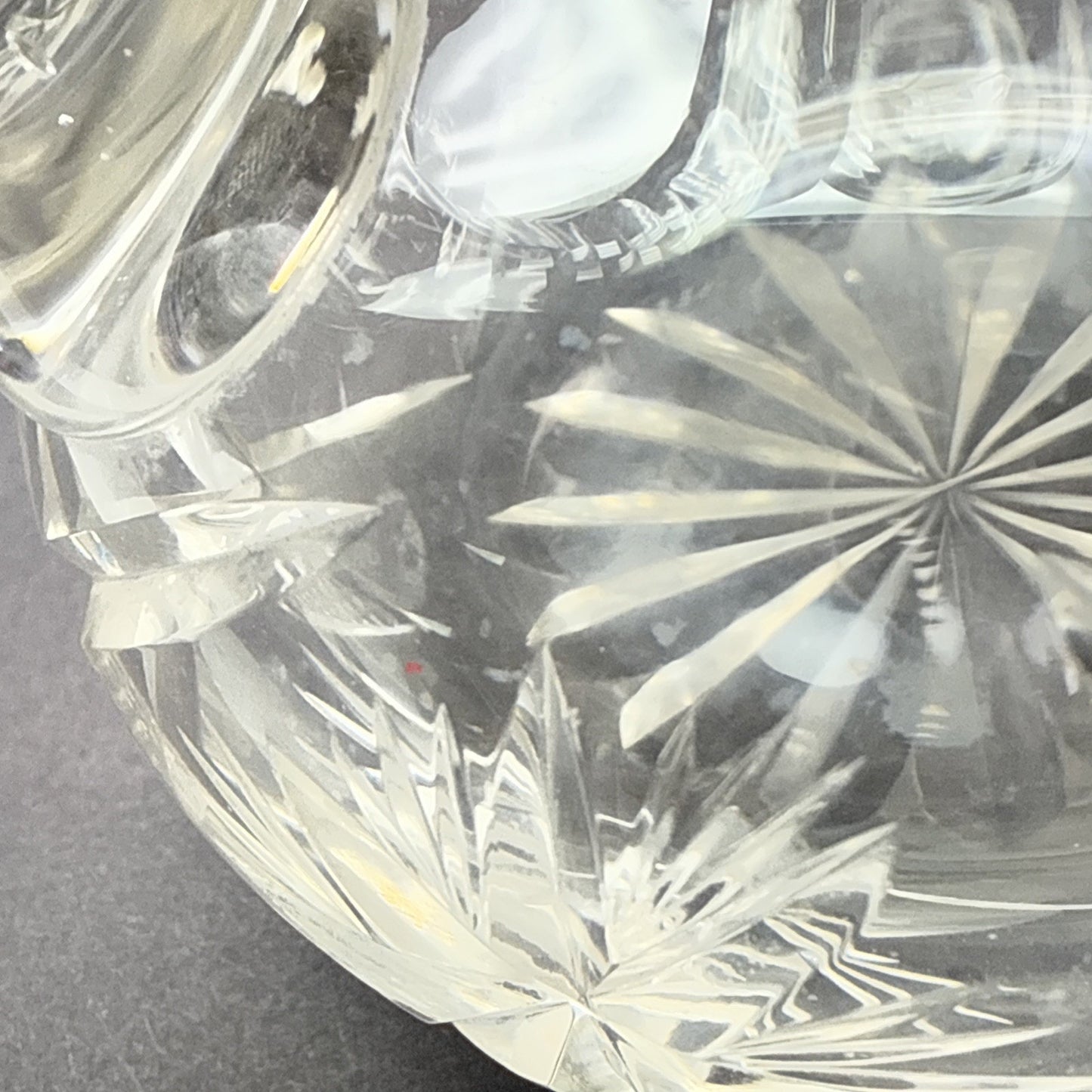 American Brilliant Cut Glass Cruet Oil Stopper Star Snowflake As Is