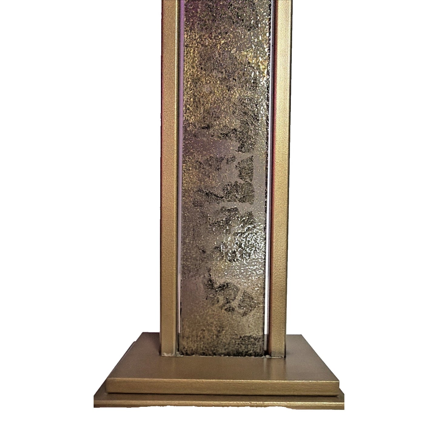 MCM Tony Evans Designs California Smoky Glass Metal Pillar Abstract Holder As Is