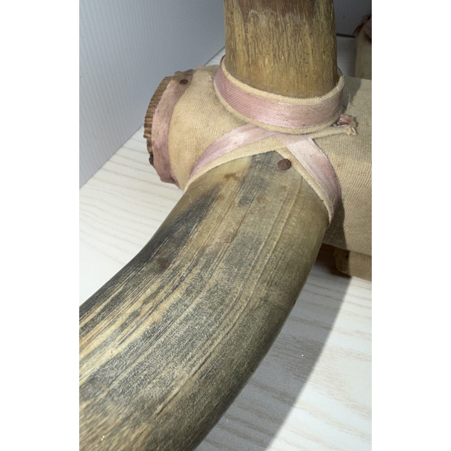 Western Primitive Style Bullhorn Hat Coat Rack Large Wall Hanging As Is
