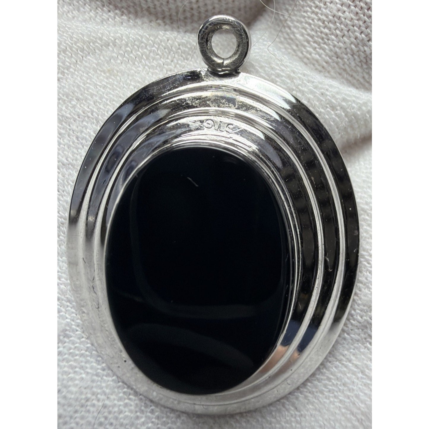 MCM A&Z Sterling Hayward STG Black Onyx Pendant Ribbed Read As-Is