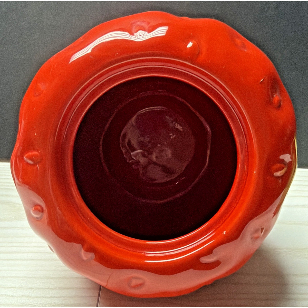 Vintage Metlox Pottery Poppy Trail Strawberry Cookie Jar Ceramic Canister 7"