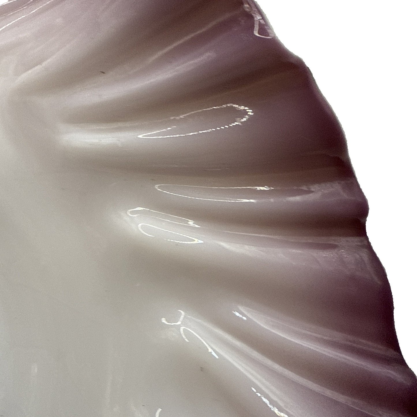 Victorian Brides Basket Bowl Purple Ruffled Wavy Rim Opalescent Glass