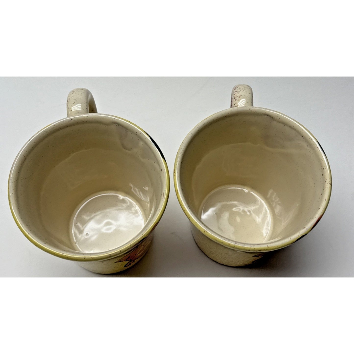 Vintage Lot of 2 Sara Hand Painted Rooster Mugs Italy Folk Art Farmhouse