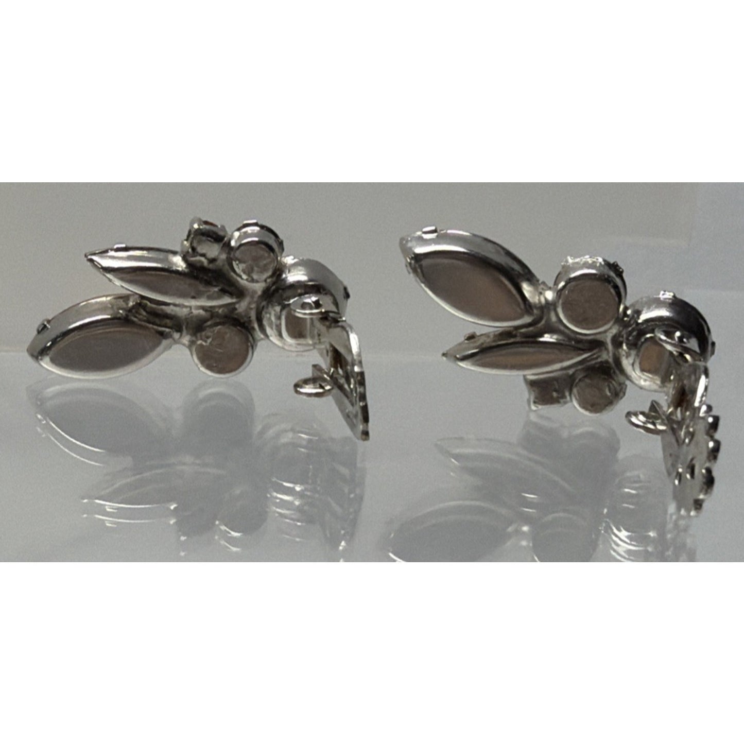 Juliana Smoke Gray Aurora Borealis Amber Topaz Rhinestone Spray Clip Earrings