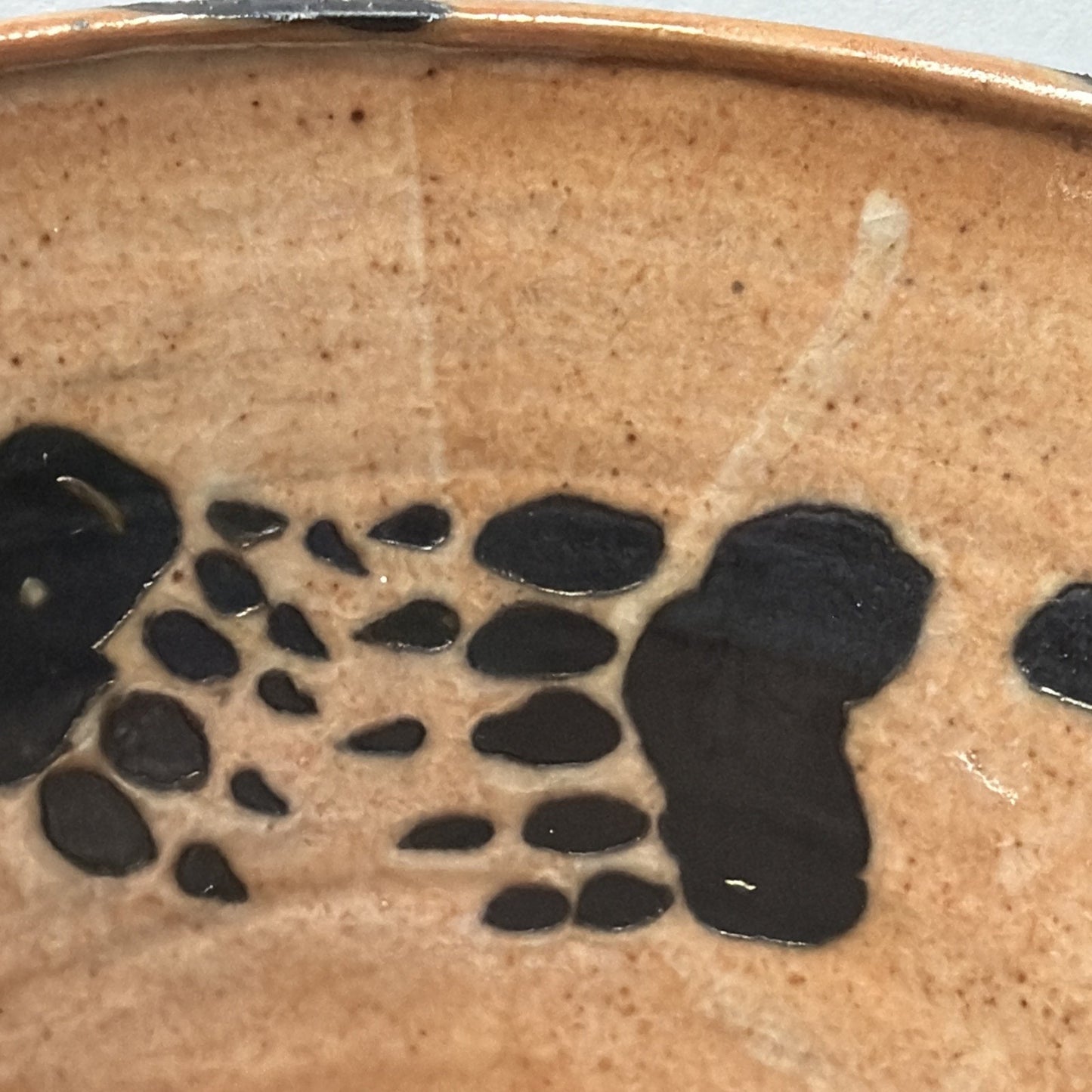 Martye Allen Pottery Sgraffito Wildlife Bowl Bear Family Footed Bear Paw Signed