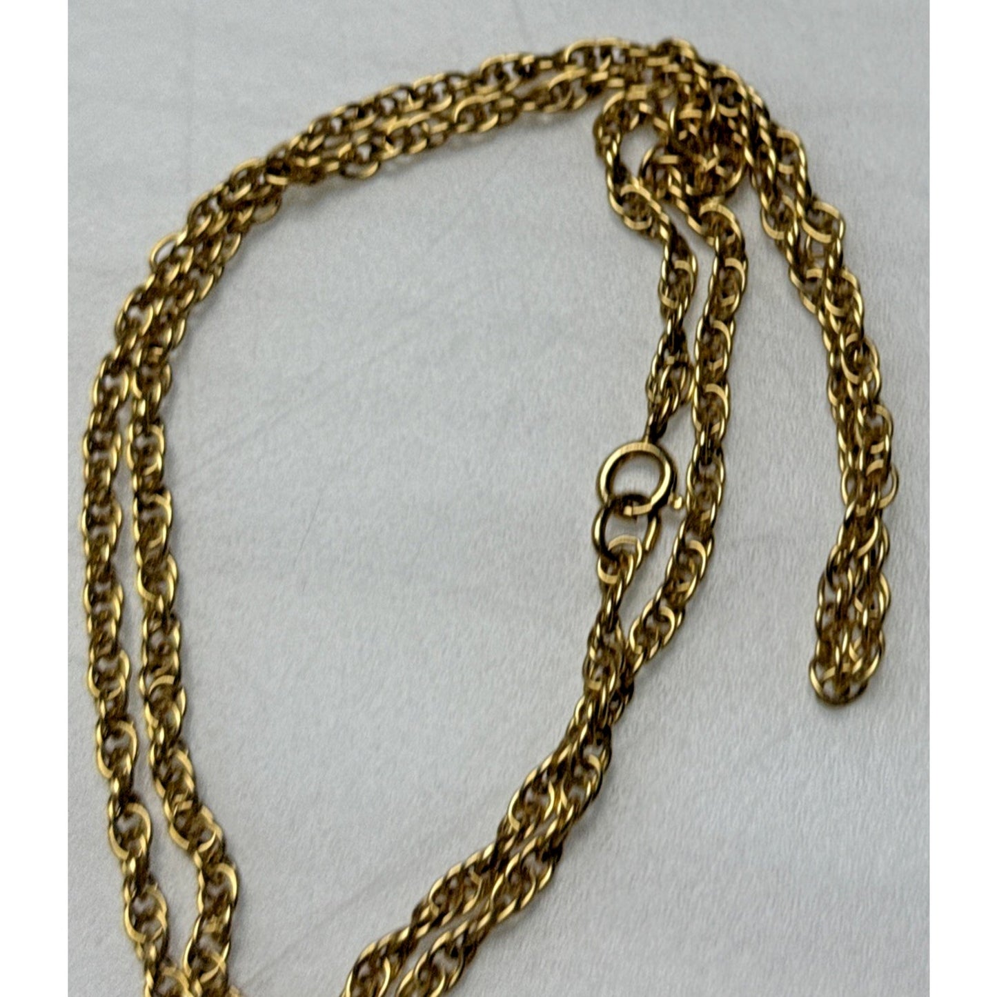 Vintage 1/20 12k Gold Filled Rope Chain Necklace 23.5 inch As Is