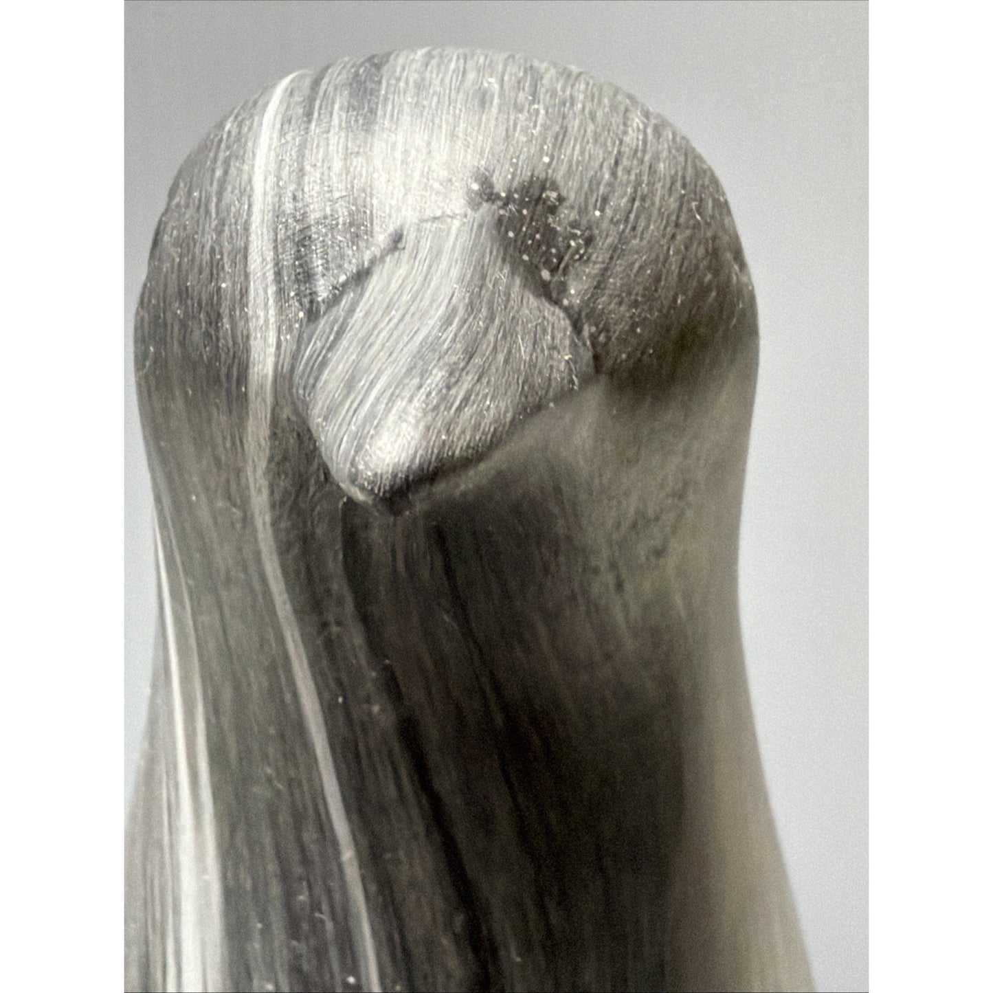 MCM Lot of 3 Ceramic Penguin Bird Figurines Marble Slate Glazed Black White Gray