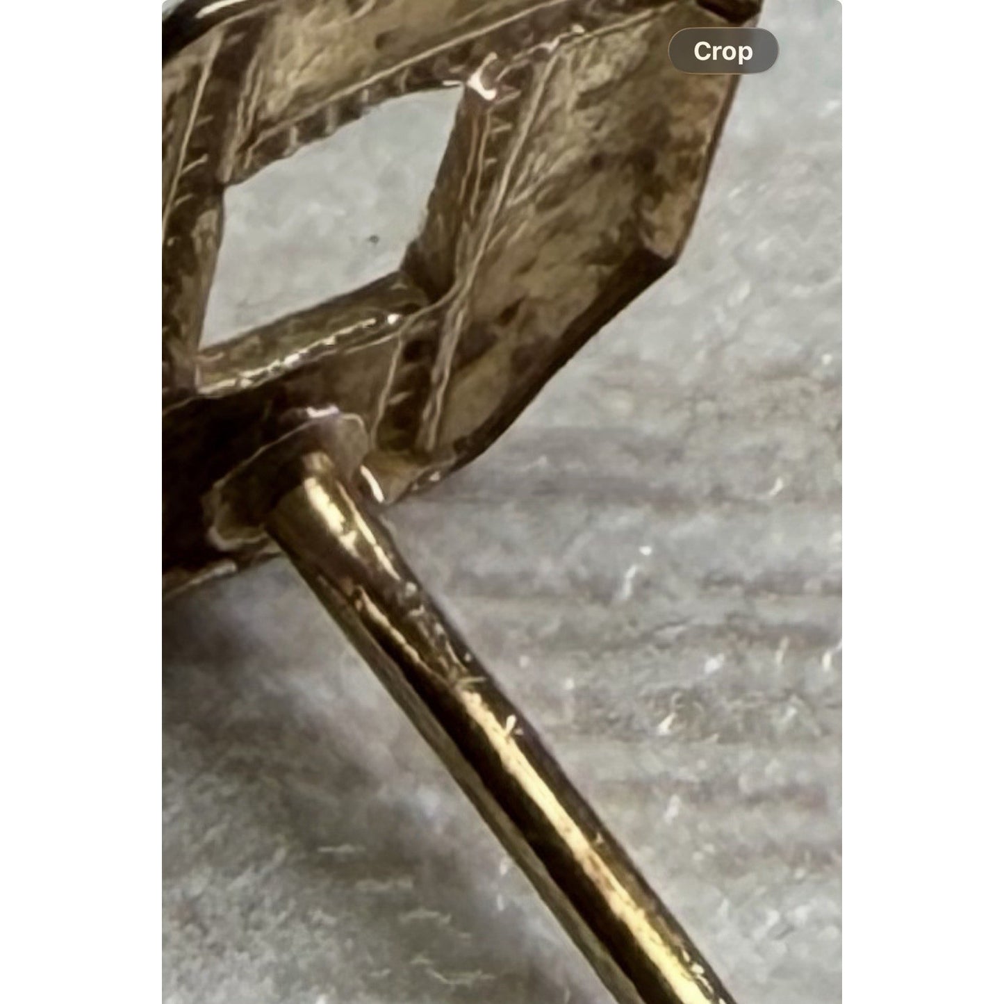 Vintage 14k Yellow Gold Hexagonal Stud Earrings Open Weave Square No Backs