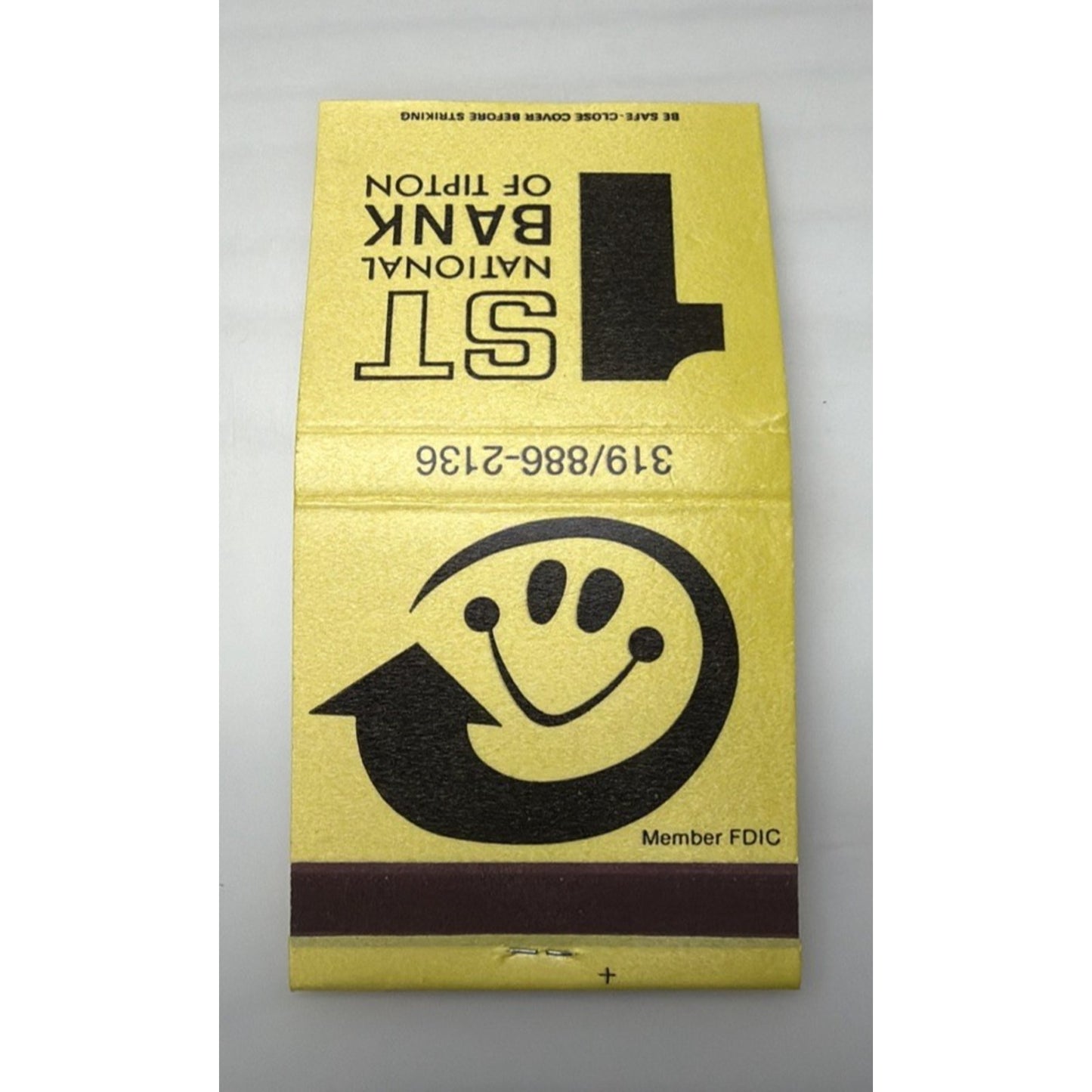 Vintage First National Bank Matchbook Advertising Matches Tipton Iowa Full