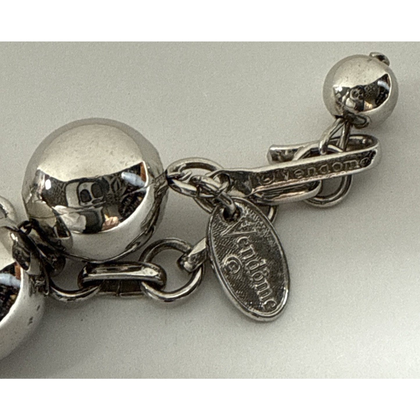 Vintage Vendome Jewelry Silver Ball Bead Necklace Chain Adjustable