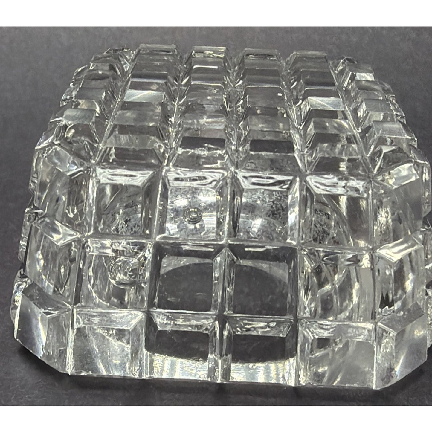 EAPG or ABP Lot of 6 Crystal Glass Square Open Salt Cellar Block Pattern As Is