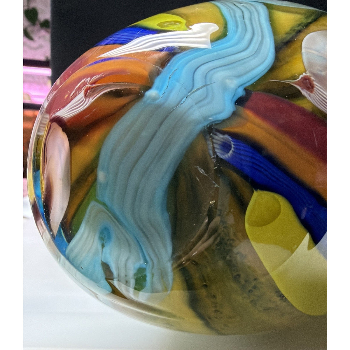 Vtg Cristalleria Ann Primrose D'Arte Murano Abstract Vase Millefiori Sommerso