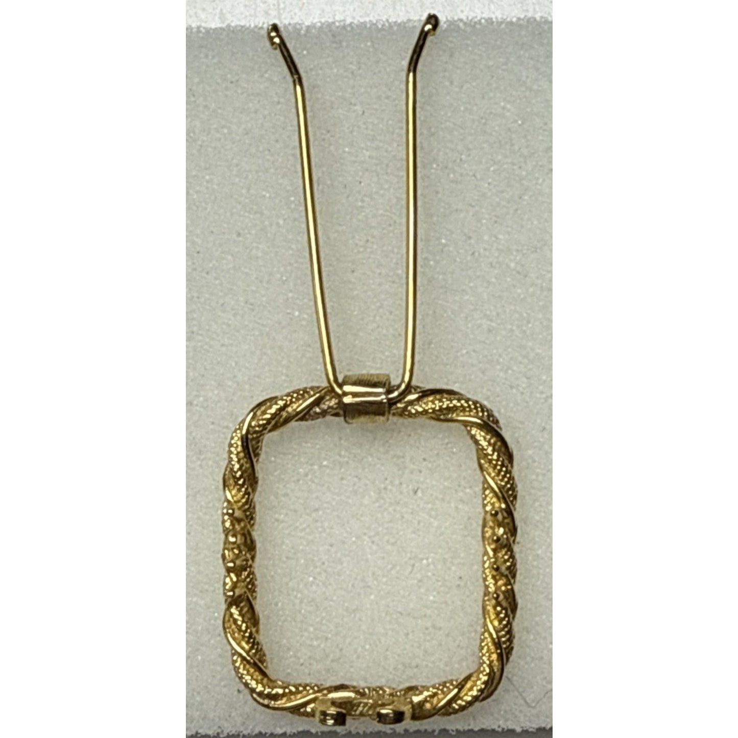 Vintage Twisted Rope Gold Tone Metal Hair Barrette Square