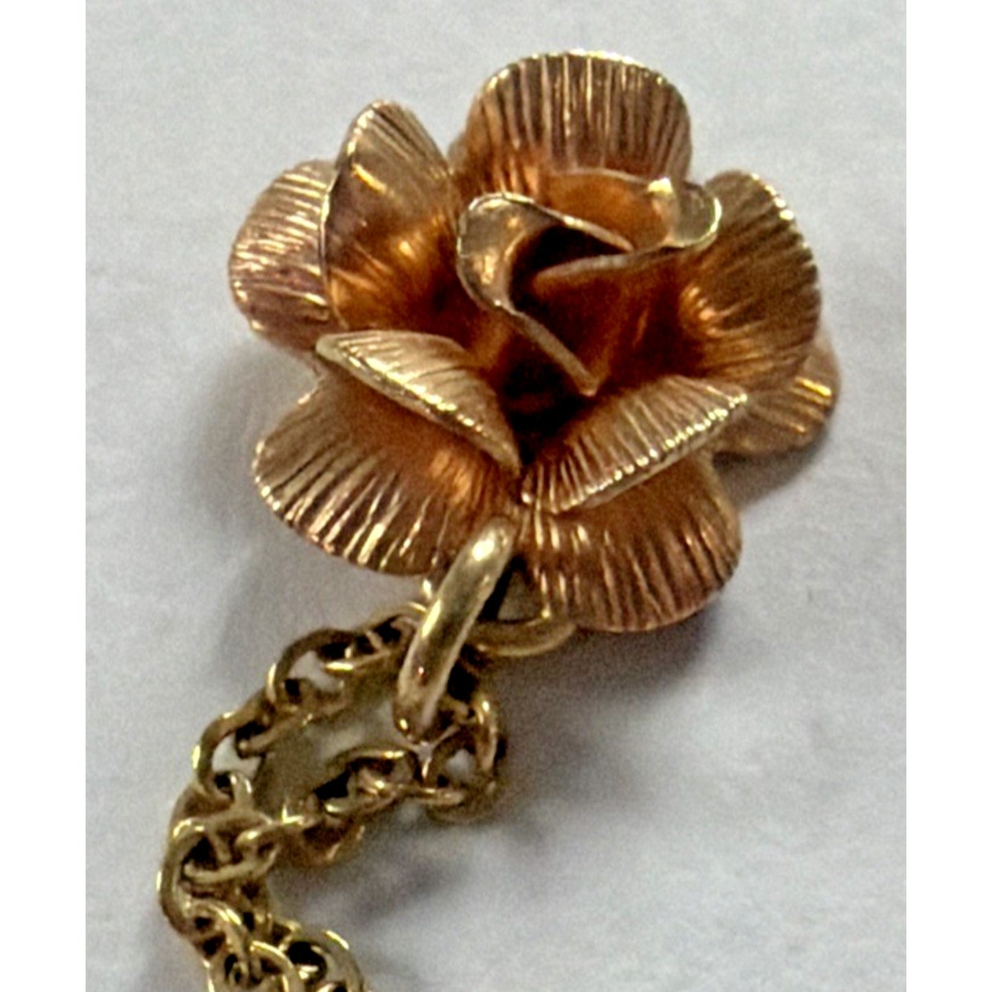Vintage Krementz Rose Yellow Gold Overlay Rose Rosebud Pendant Necklace