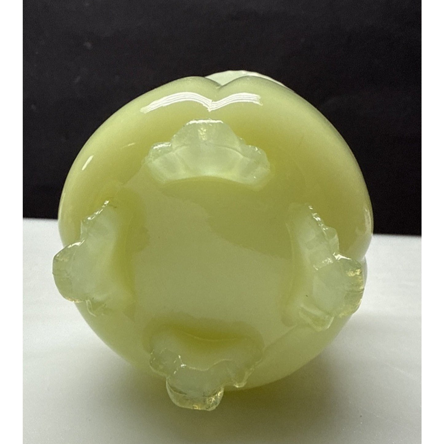 EAPG Tarentum Glass Georgia Gem Opaque Custard Toothpick Matchstick Holder Bead
