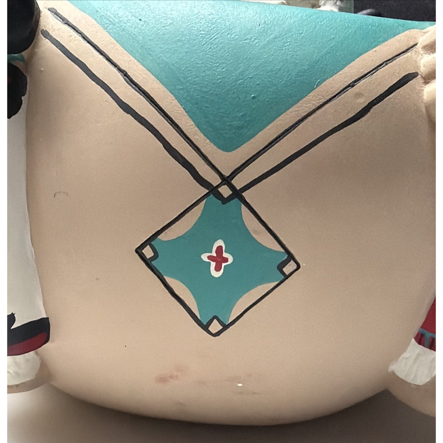 Friendship Bowl Teissedre Pueblo Pottery Ceramic Kachina Dancers House As-Is