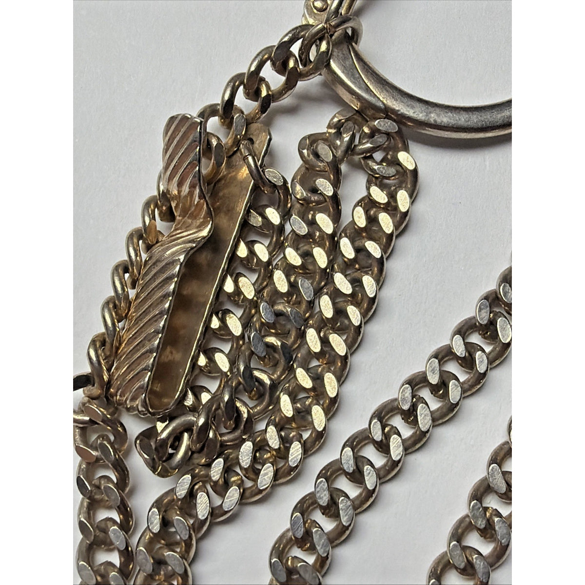 Vintage Pocket Watch Chain Clip Money Watch Holder Cuban Link As Is