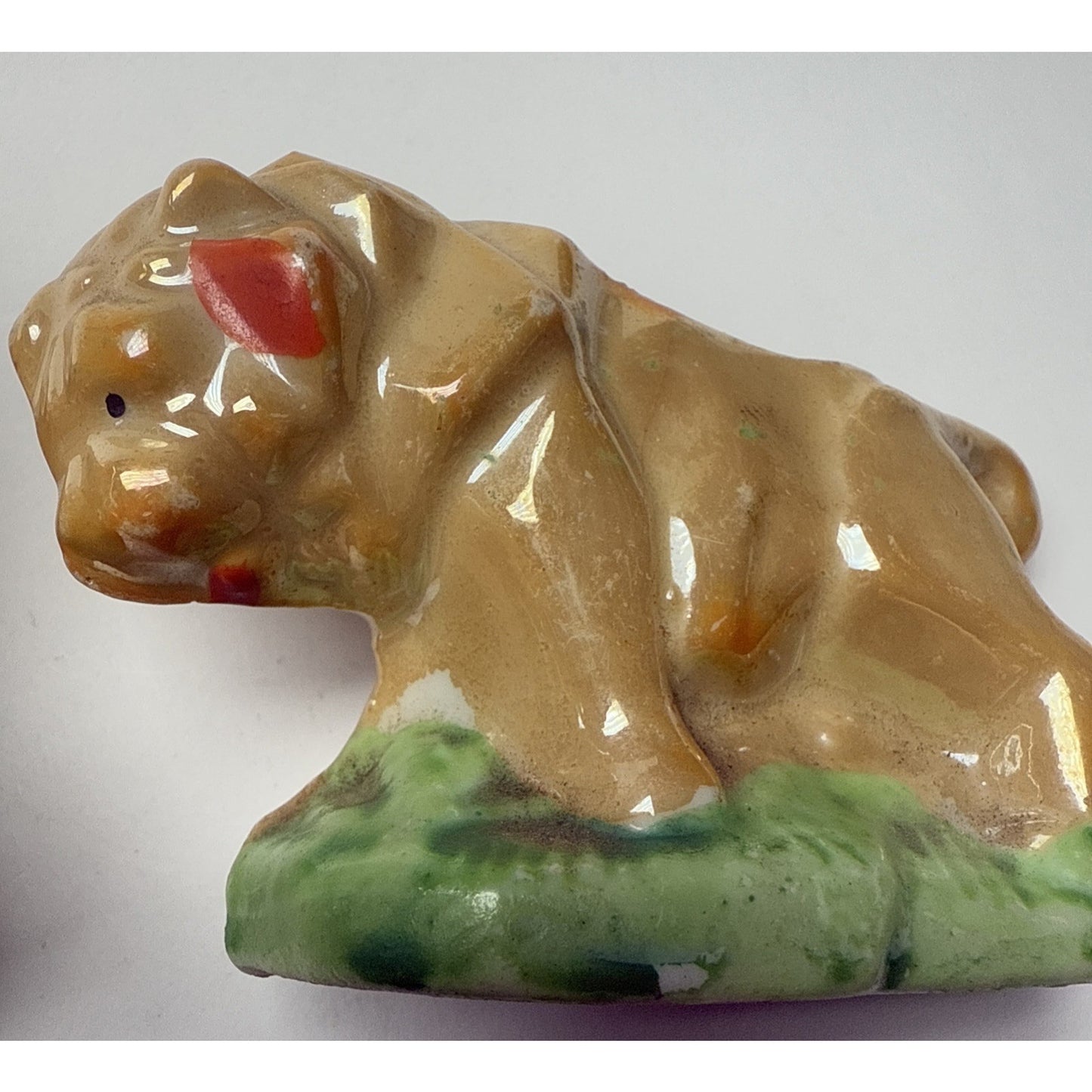 Vtg MCM Lot Of 2 Lion Pin Cushion Lusterware Painted Japan READ