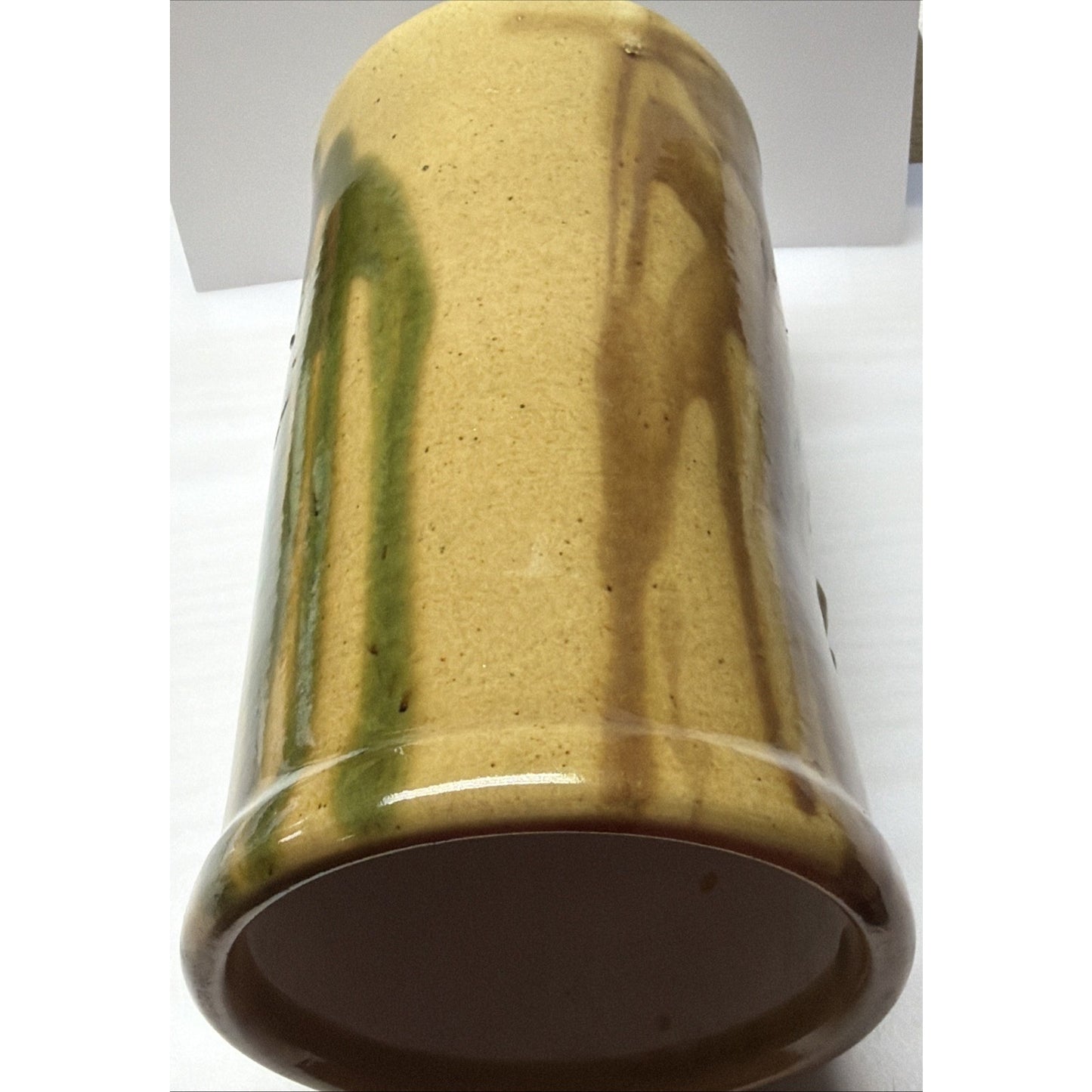Majolica La Madeleine Anduze French Pottery Wine Bottle Holder Vase Grapevine