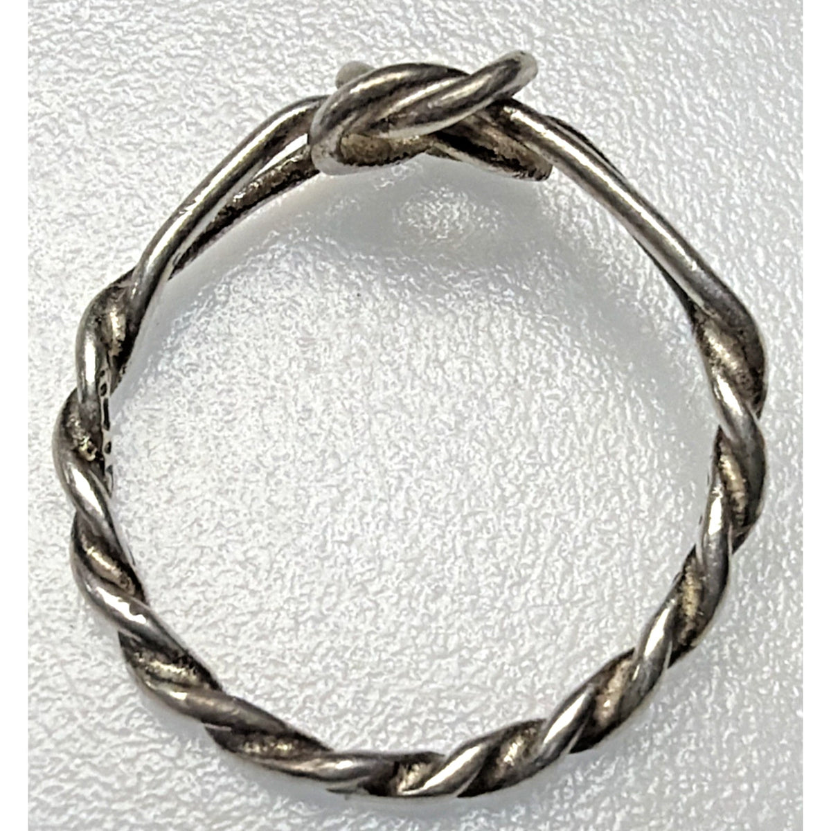 Antique 14k White Gold Twisted Rope Love Knot Ring Sz 4.5 As Is