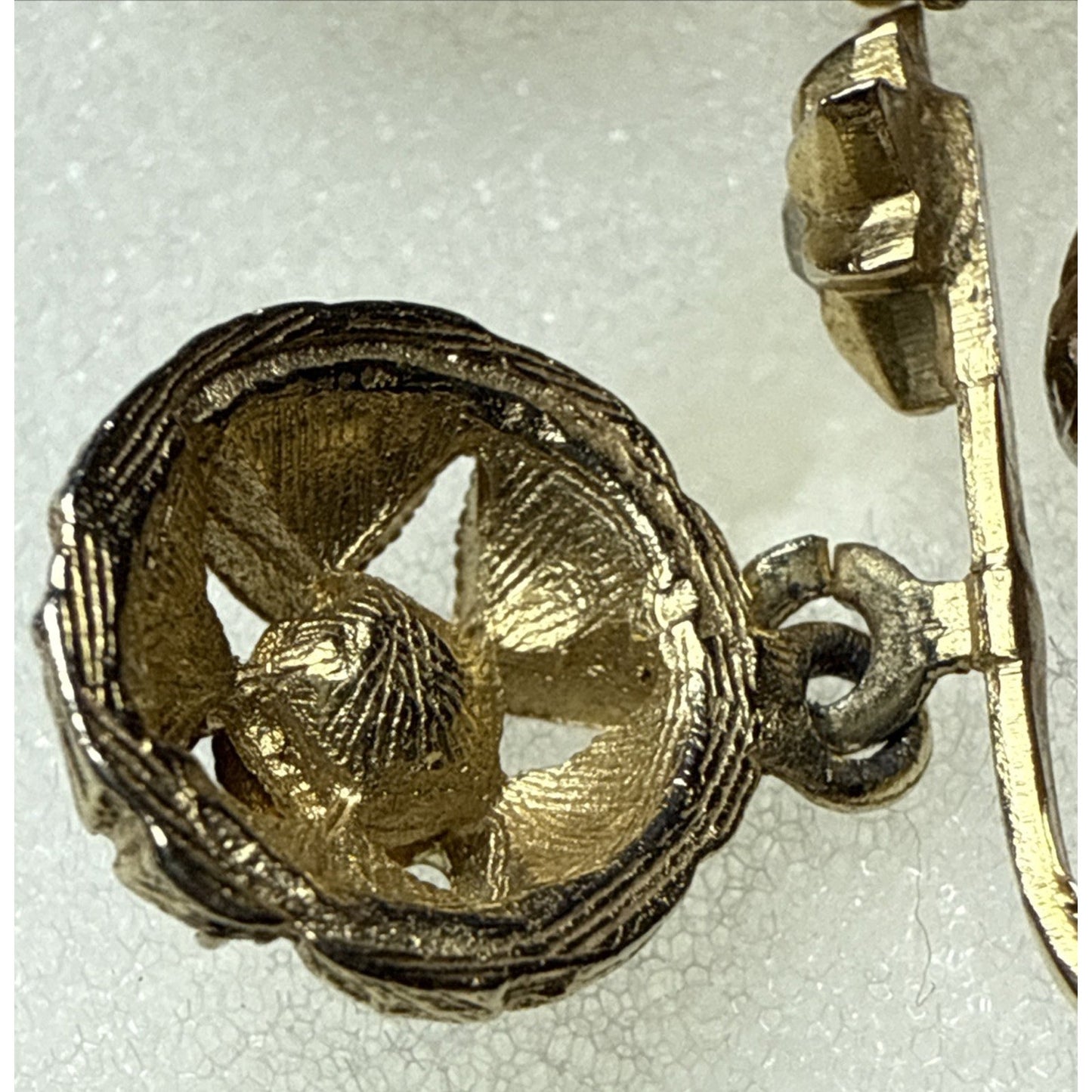 Vintage Atomic Starburst Star Clip On Dangle Earrings Rhinestone