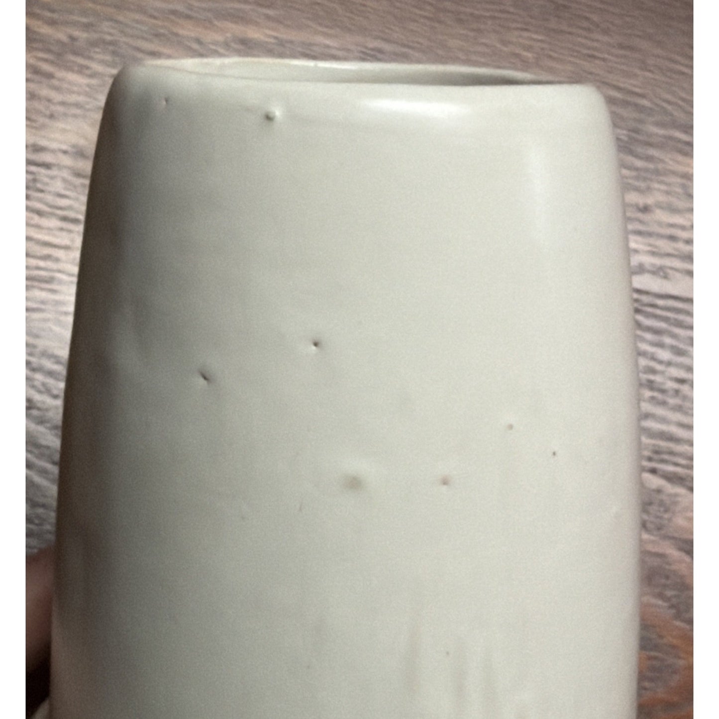 Old McCoy Pottery Stoneware Matte White Glaze Leaves and Berries Stovepipe Vase