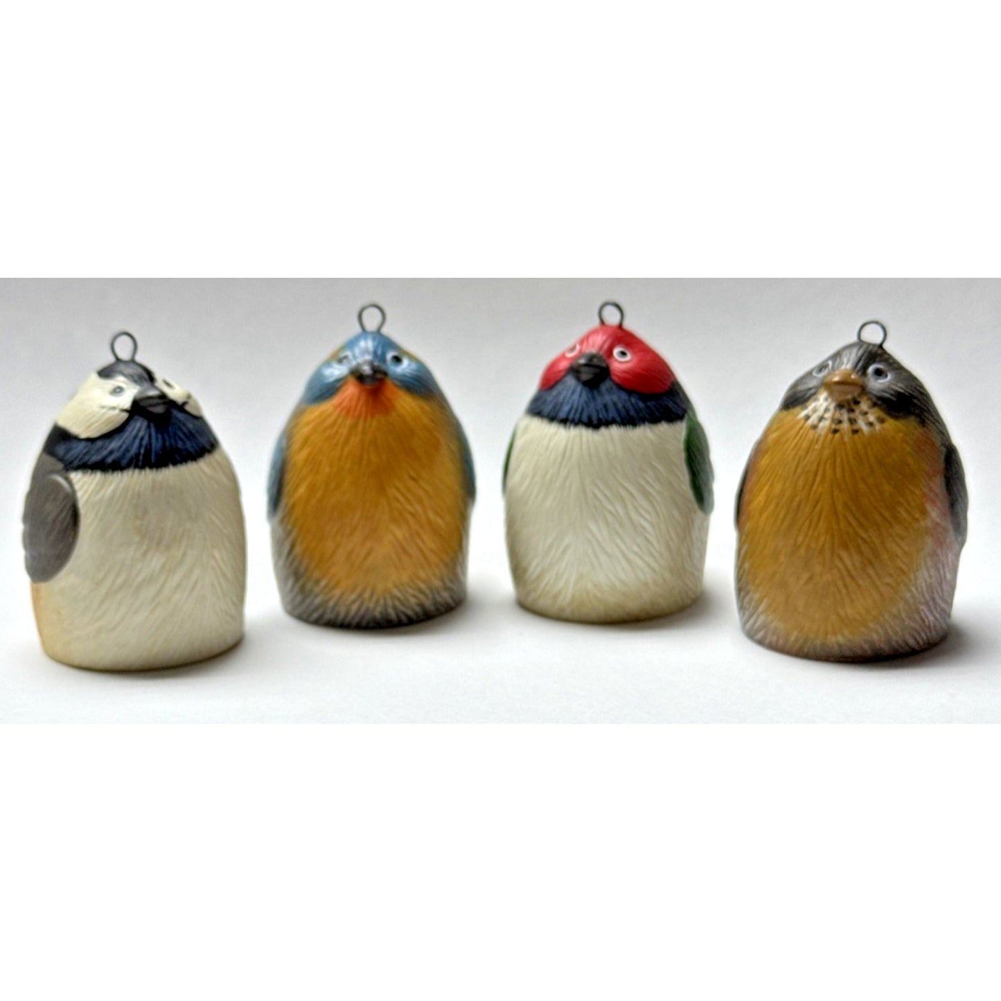Vintage Lot of 4 Dept 56 Woodland Bird Egg Ornaments Bells