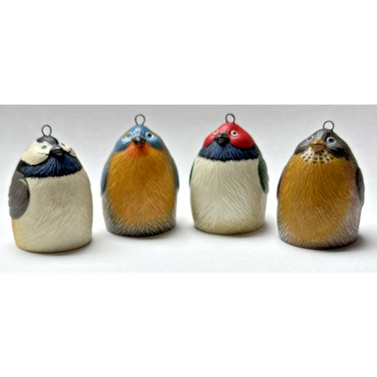 Vintage Lot of 4 Dept 56 Woodland Bird Egg Ornaments Bells