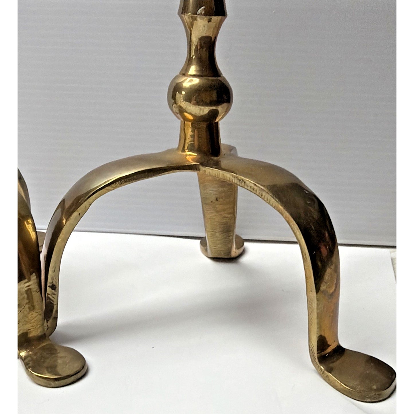 Vintage Lot of 3 Tripod Taper Candle Holders Brass Adirondack Deco Style