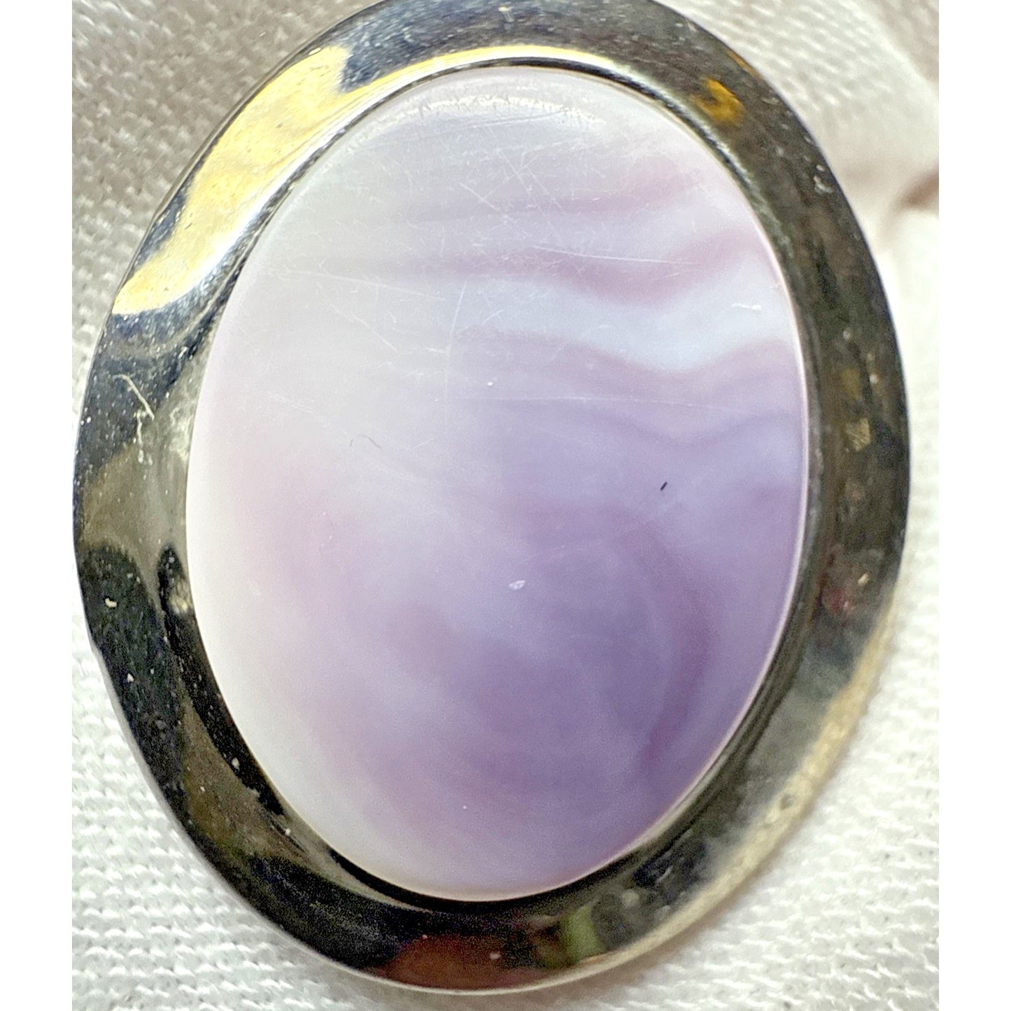 Vintage Purple Amethyst Stone Pendant Locket Silver Tone As Is