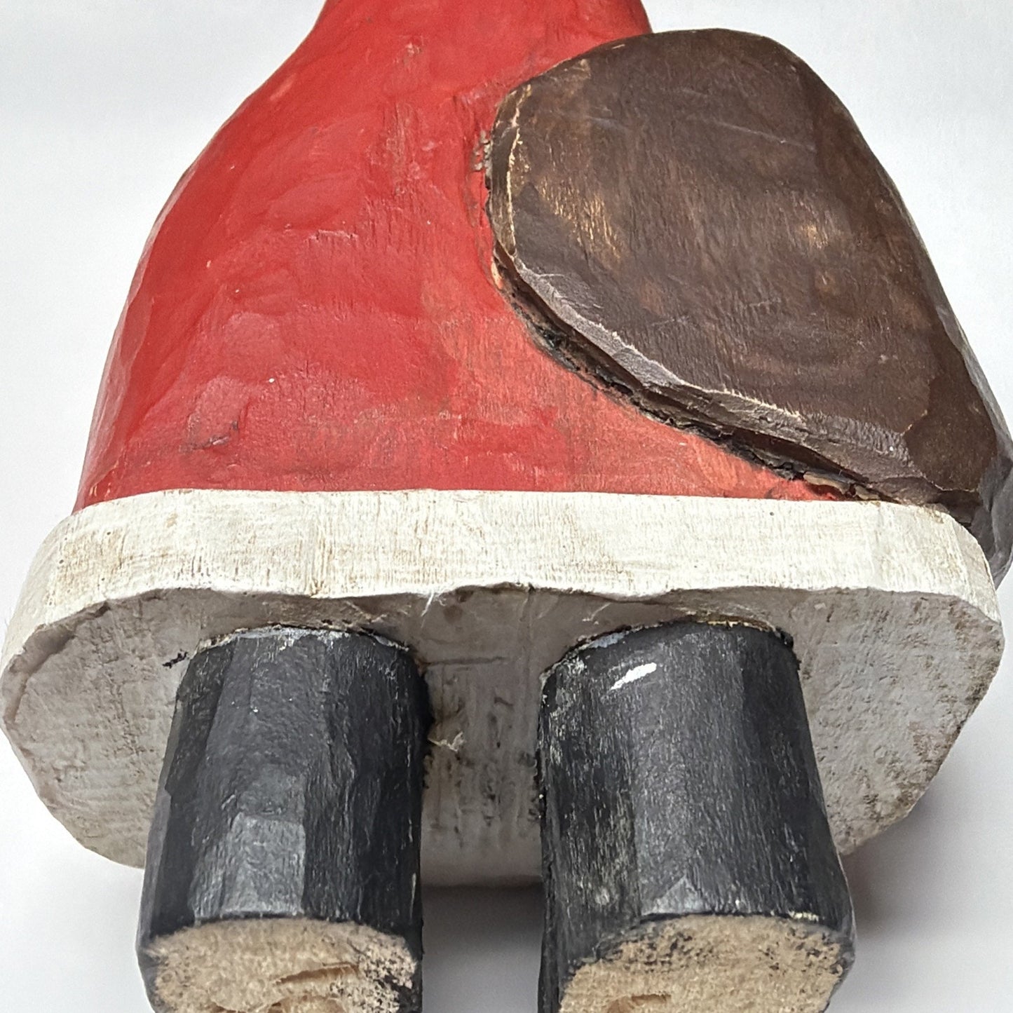 Vtg JAM Wood Carving Folk Art Santa Claus Bag Hand Painted