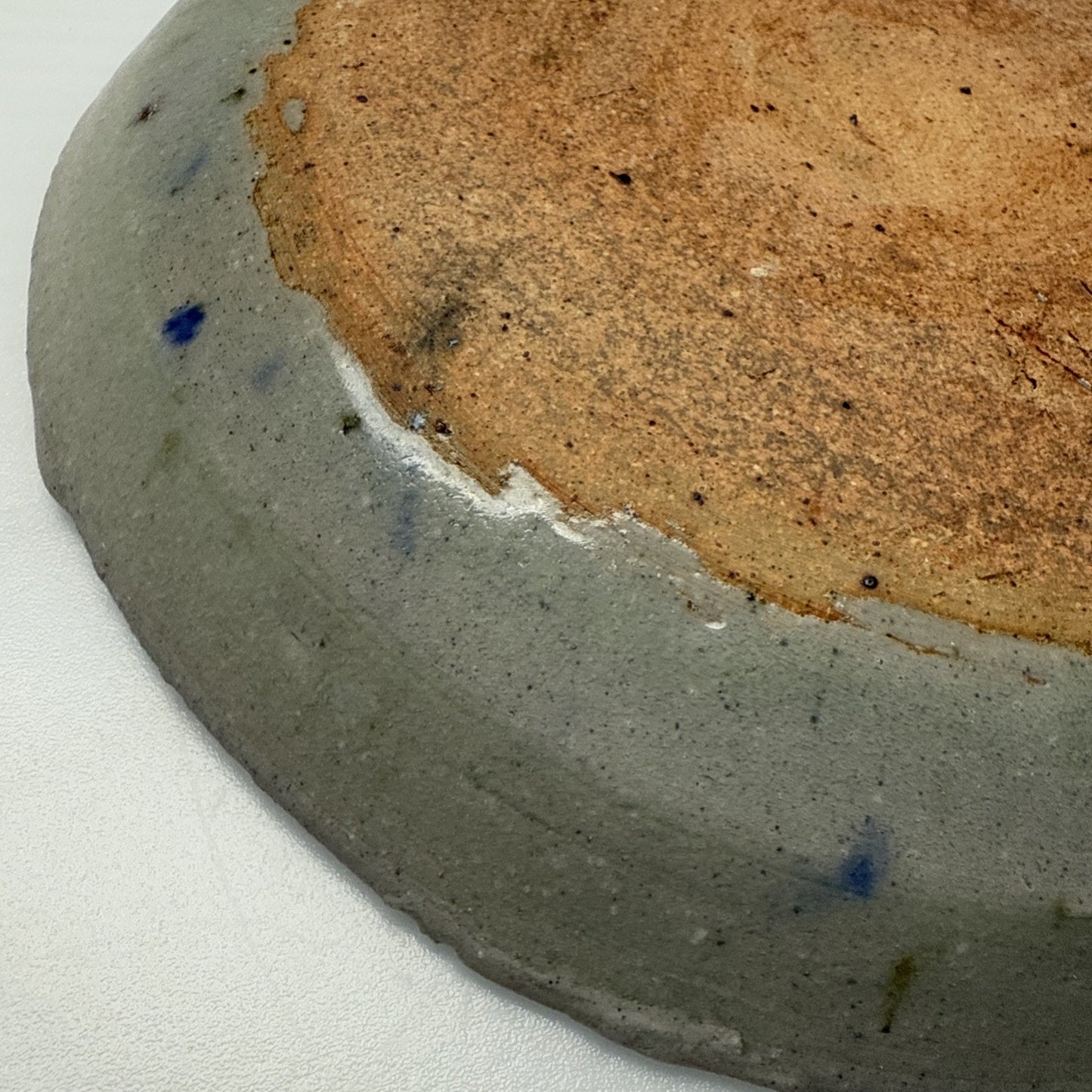 Vintage HMN Art Pottery Platter Plate Bowls Stoneware Blue Circles