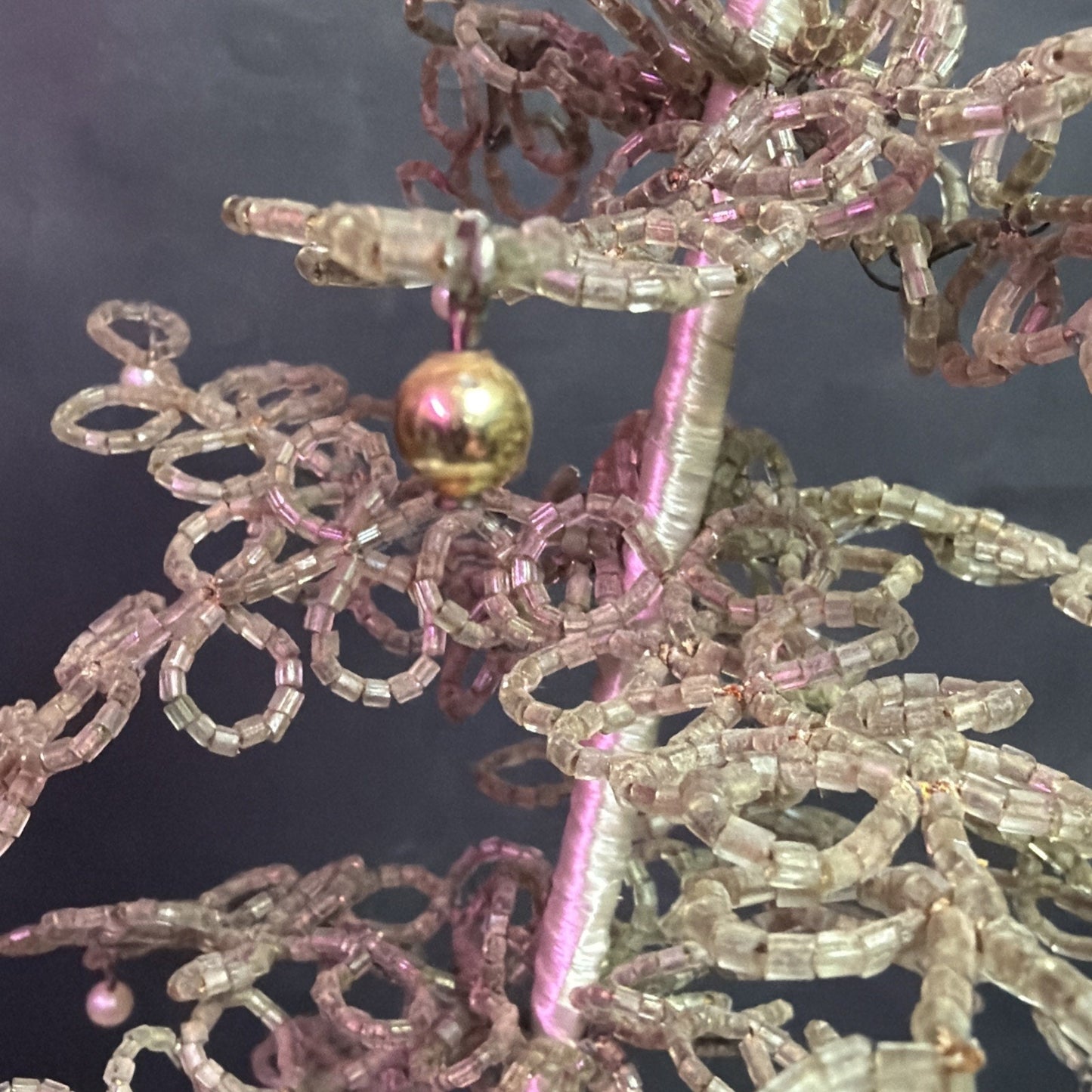 Vintage French Style Glass Beaded Jeweled Christmas Tree As Is