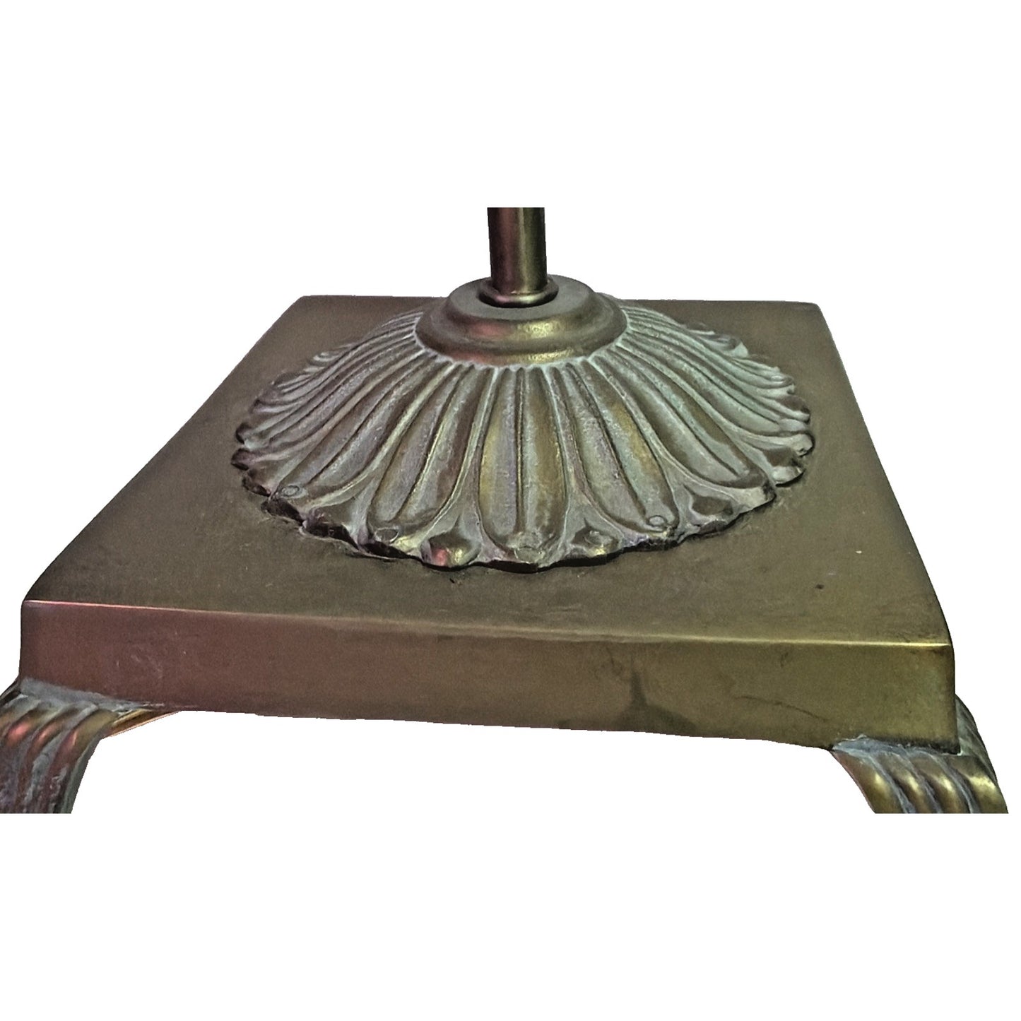 MCM Wescal Tall Cast Metal Bronze Lamp Pineapple Sculptural Footed Lily As Is