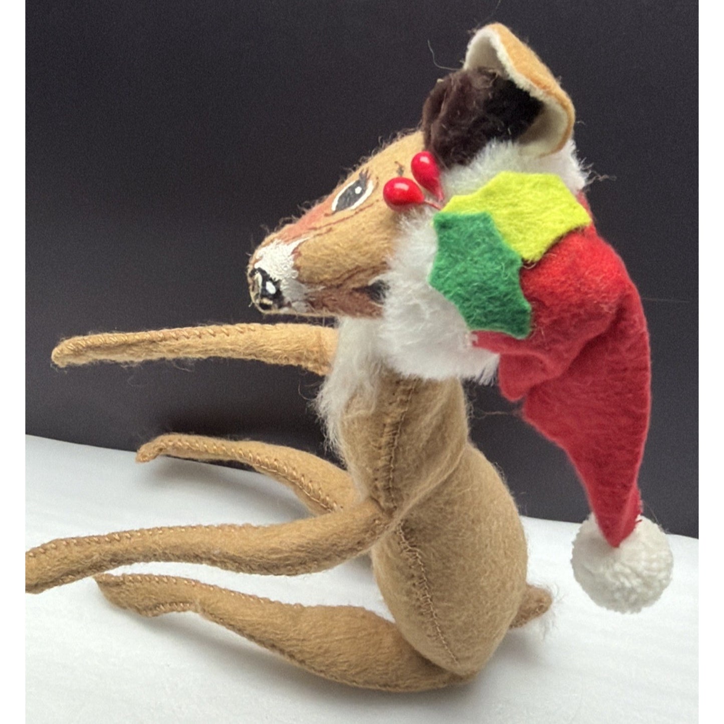 Vintage Annalee Doll Bendable Doe Holiday Christmas Figures Reindeer Deer Hat