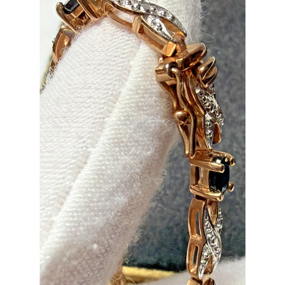 Sterling Silver Rose Gold Vermeil Sapphire Diamond Tennis Bracelet Eternity Read