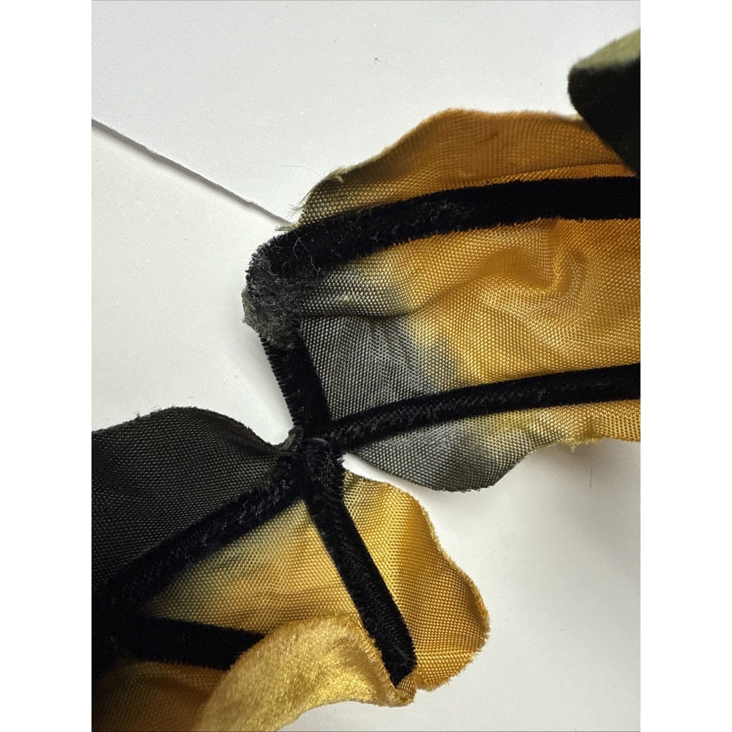 Vintage Metallic Velvet Maple Leaf Half Hat Fascinator Gold Black Feather