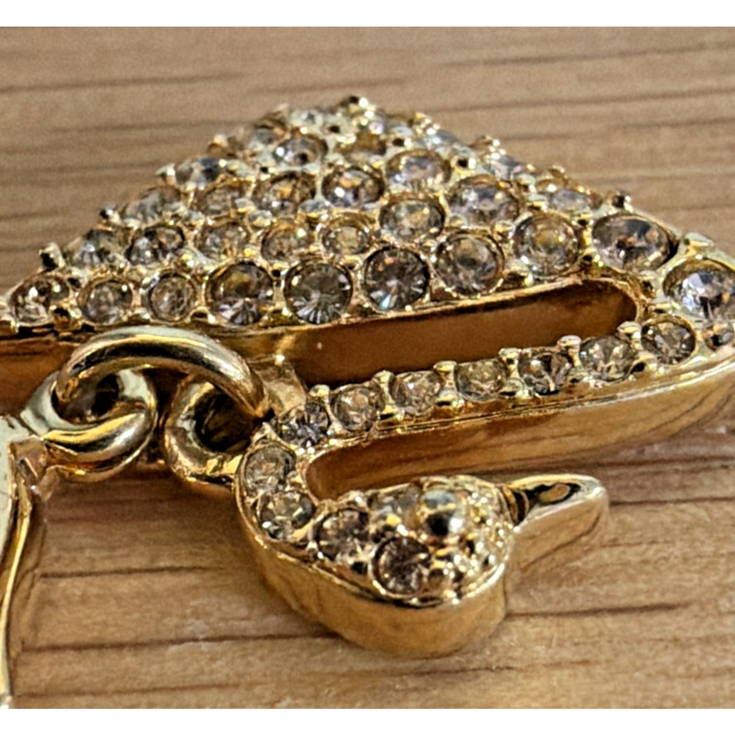 Swarovski Golden Swan Pave Crystal Charm Pendant