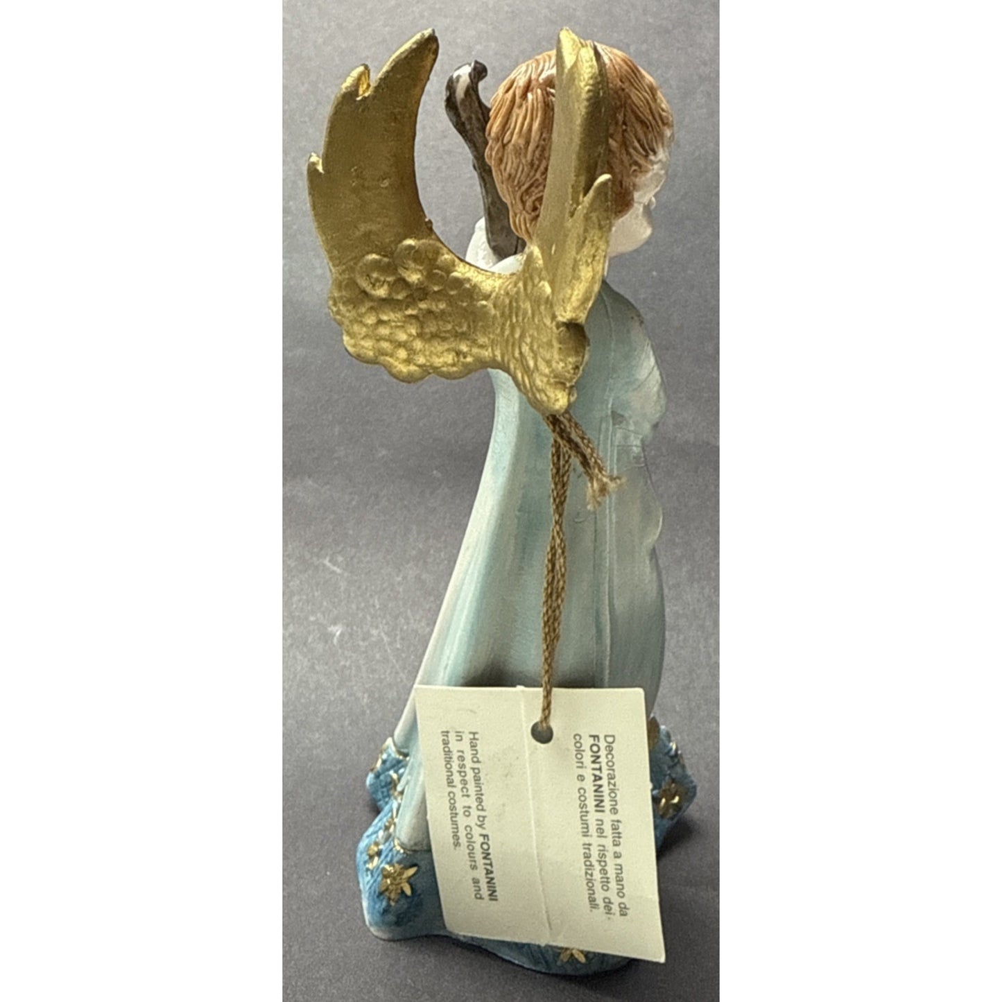 Vintage Fontanini Depose Italy 164 Nativity Angel Mandolin Spider Mark Tags