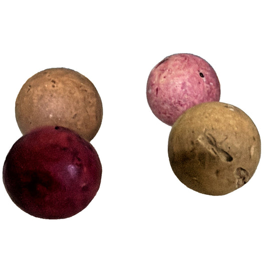 Antique Lot of 4 Clay Marbles As Is Yellow Brown Red