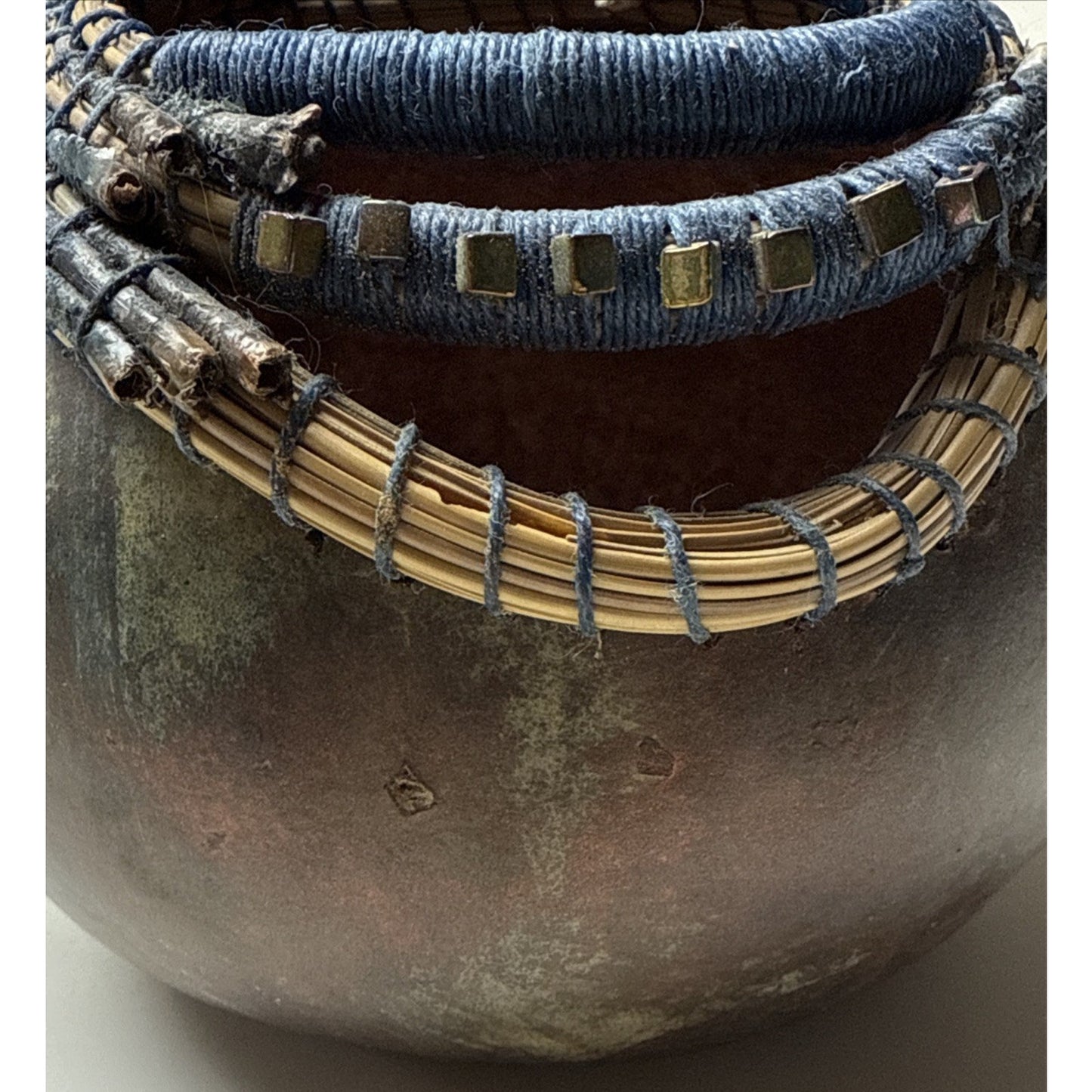 Vintage Phyl Campbell Handmade Gourd Basket Beadwork Signed