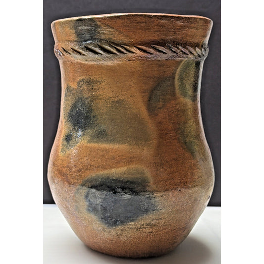 Vintage Navajo Art Pottery Vase Pinon Pine Pot Rope Glazed Fired As Is