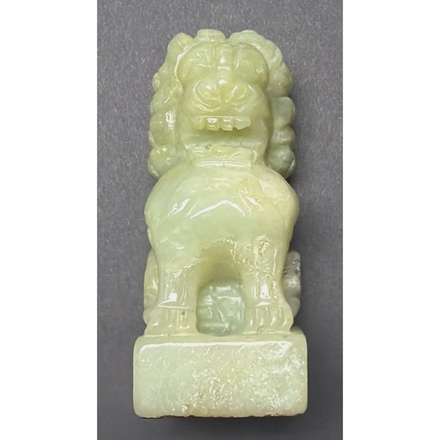 Vintage Carved Green Stone Jade Foo Dog Stamp Seal Box Personalized As Is Read