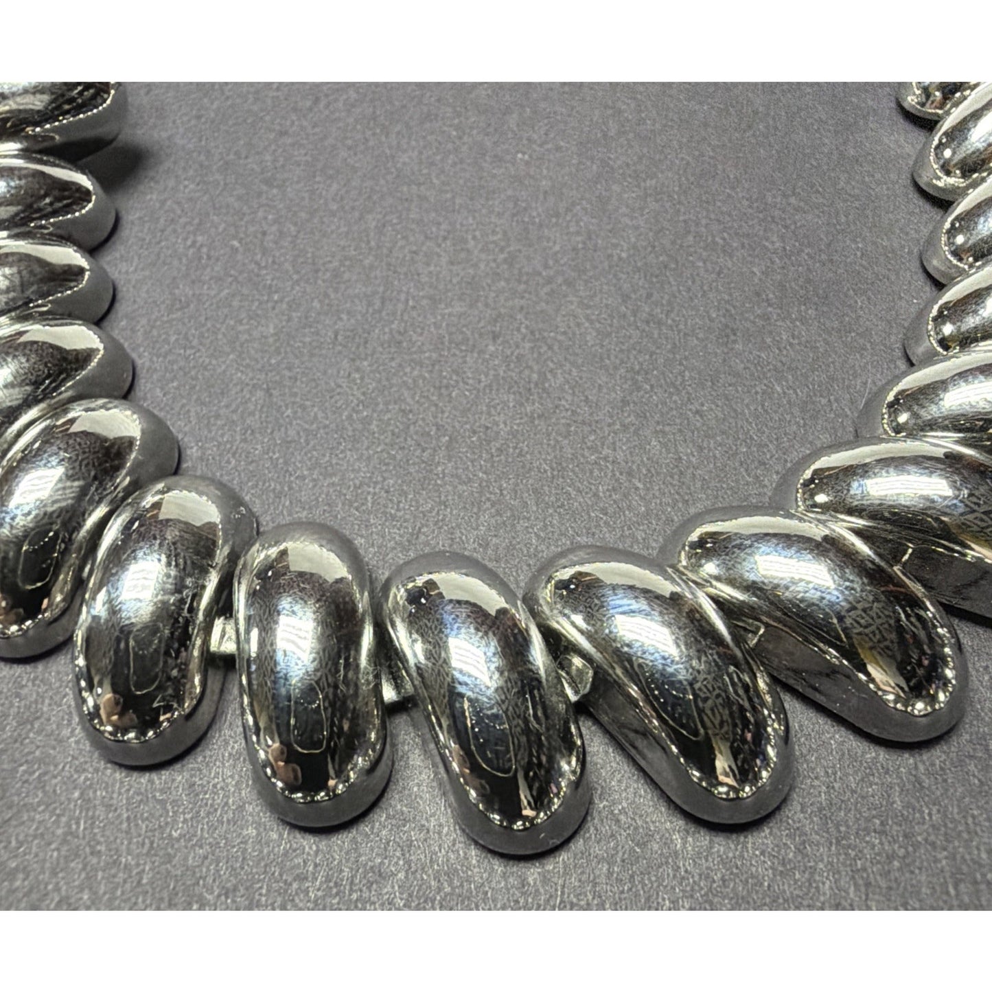 Vintage Set Napier Collar Necklace Bracelet Silver Tone Chunky Oval Link