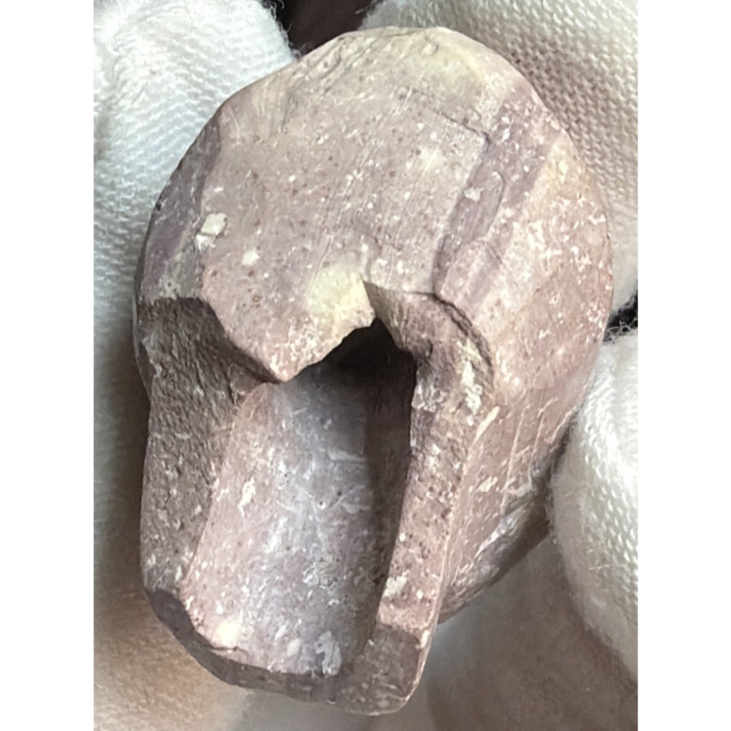 Old Native American Stone Carved Elbow Pipe L Shape Fragment Read
