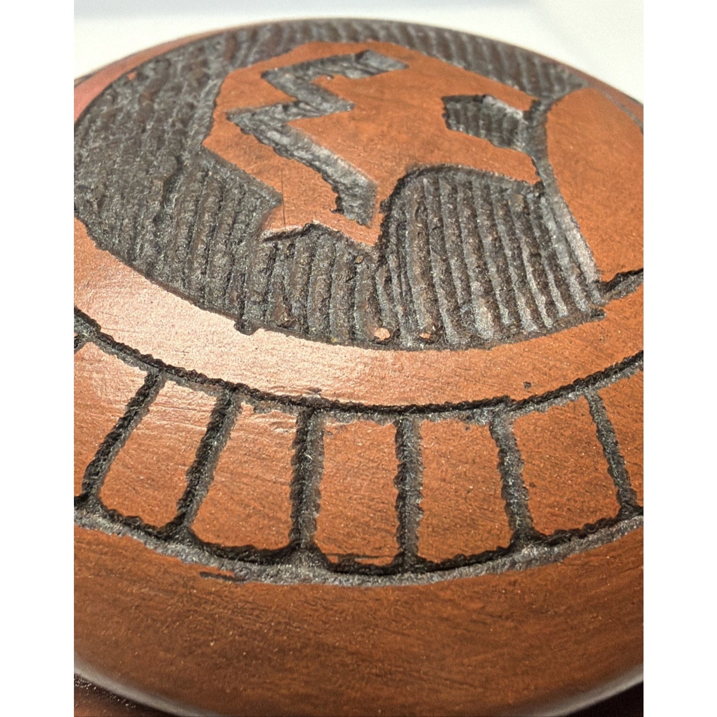 Vtg Navajo Art Pottery Jar Etched Native American Southwestern Pot Lid Signed