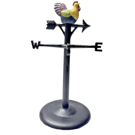 Vintage Susan Winget Cast Iron Rooster Weathervane Tabletop Farmhouse Chic