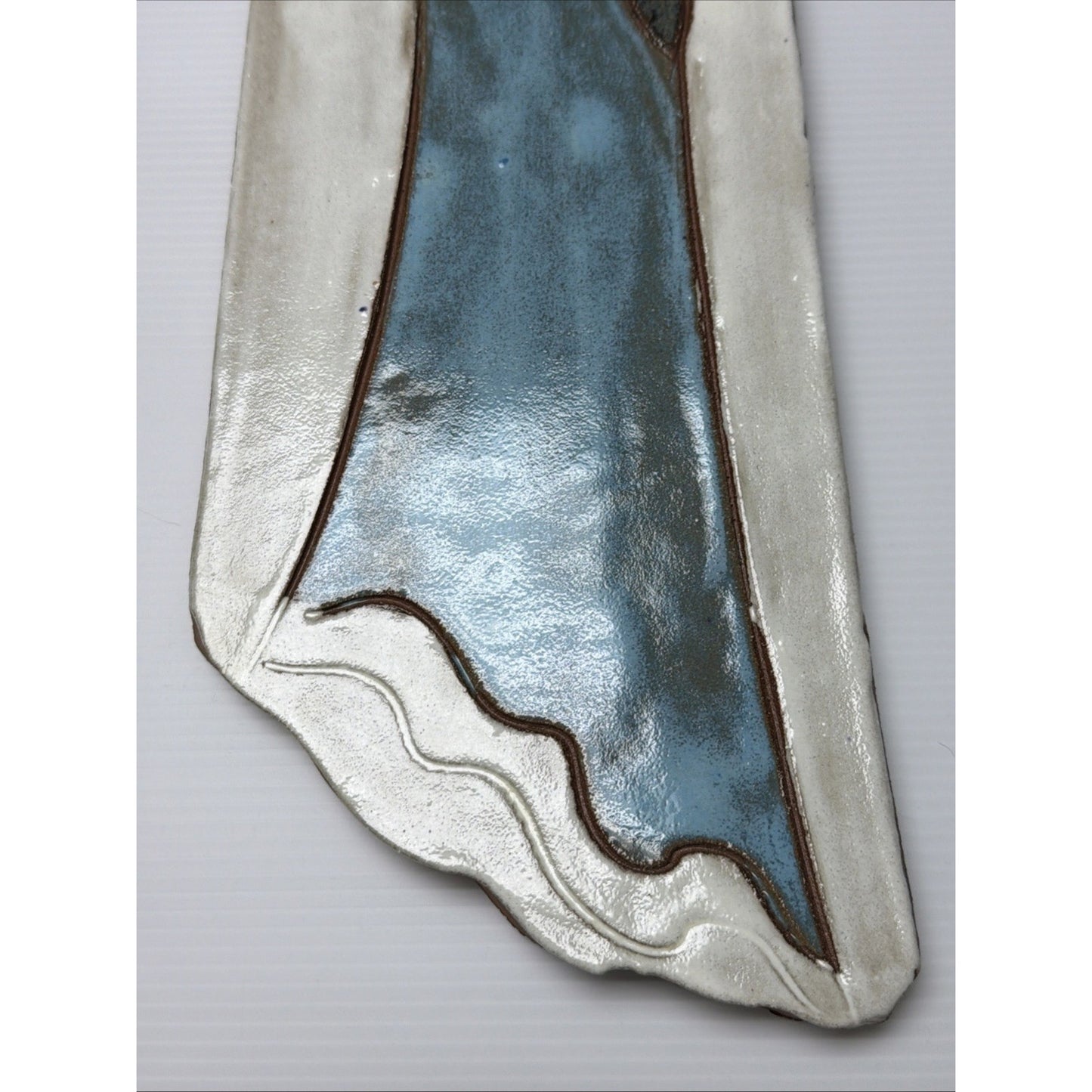 MCM Ninnie Forsgren Bromma Keramik Sweden Angel Wall Plaque Clay Painted 19.5"