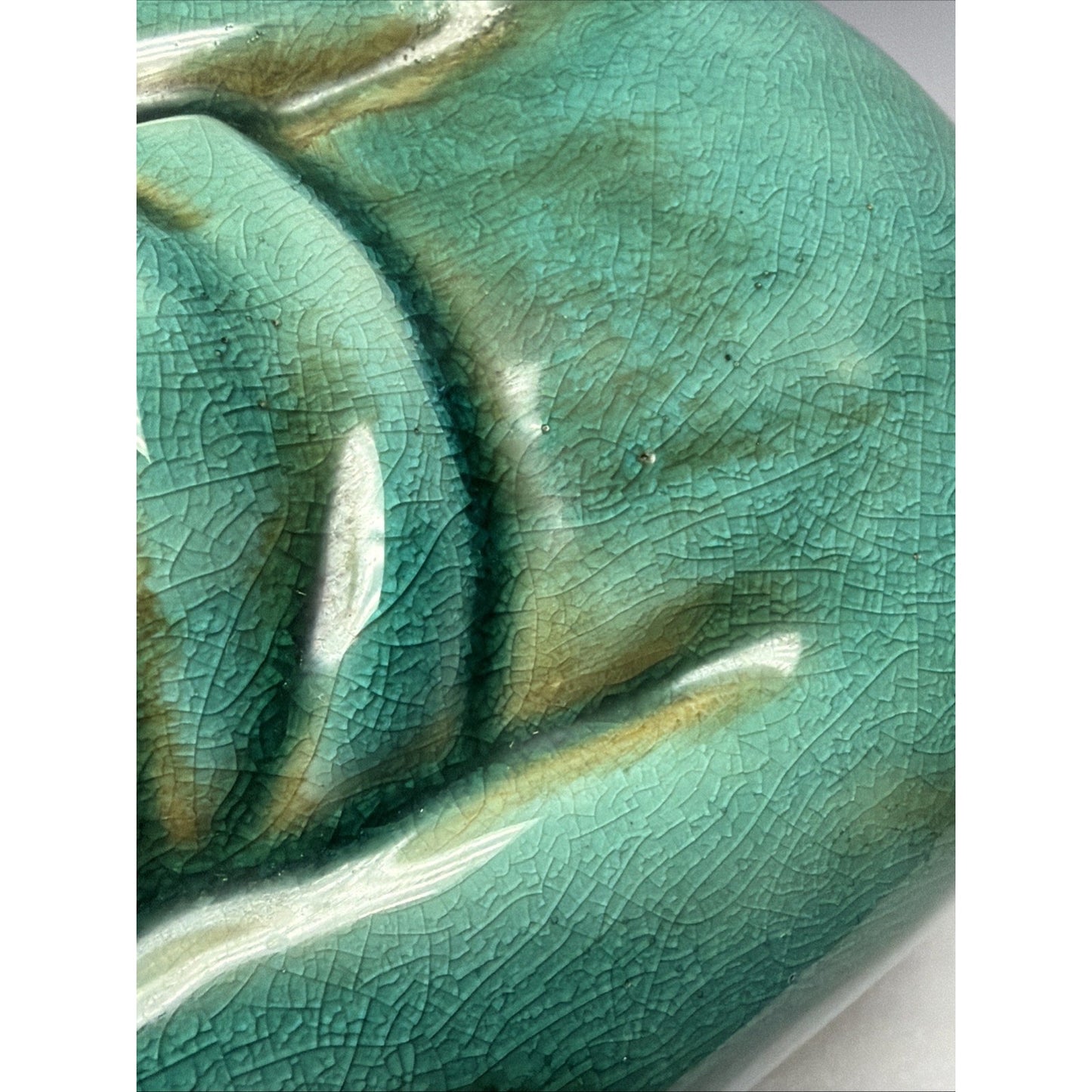 Shiwan Mudman Pottery Chinese Celadon Glazed Woman Sculpture Pitcher Bow