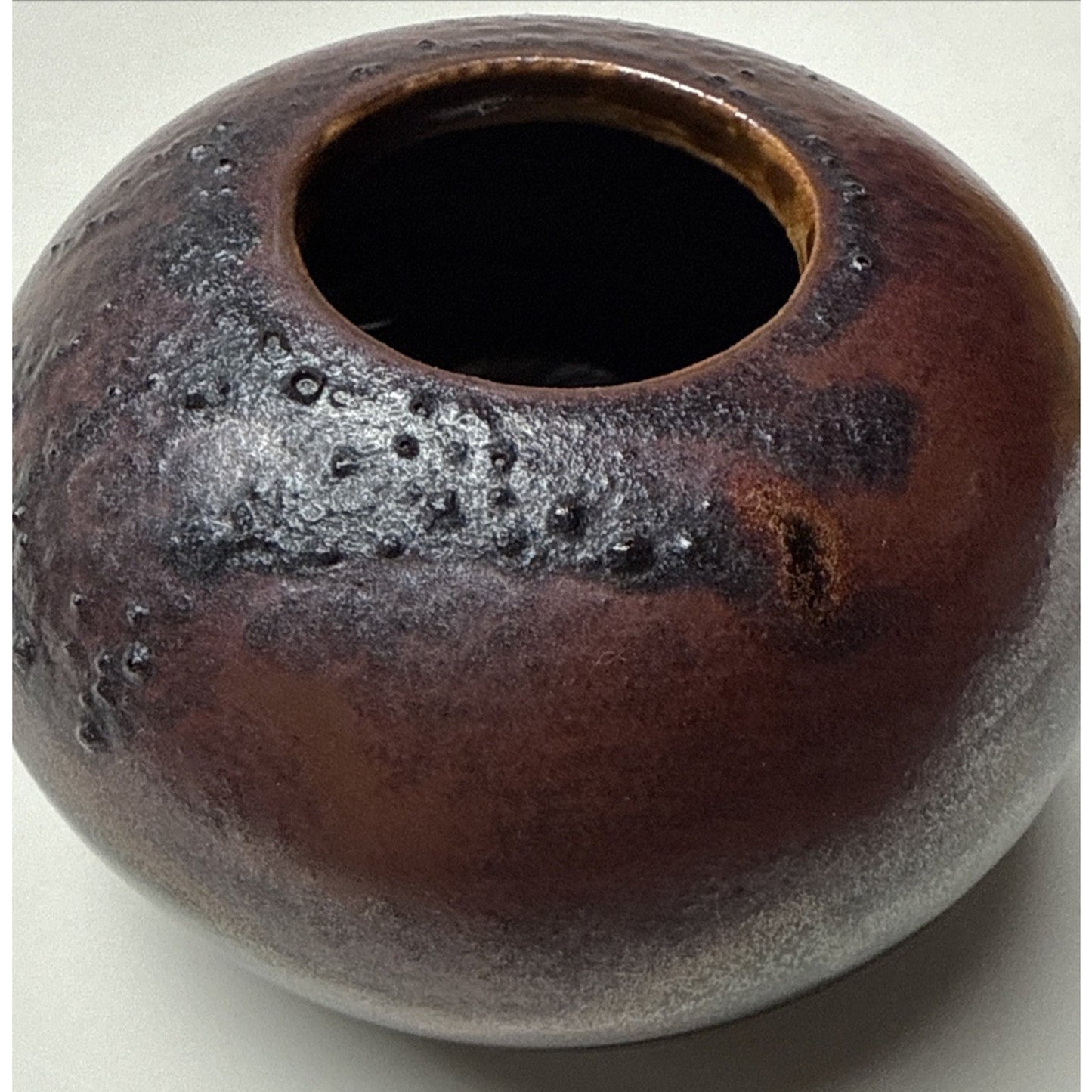 Modern J Wells Studio Art Pottery Stoneware Urn Handle Sugar Jar Covered As-Is